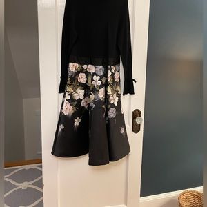 Ted Baker Nerida Floral fit and flare contrast dress size 5